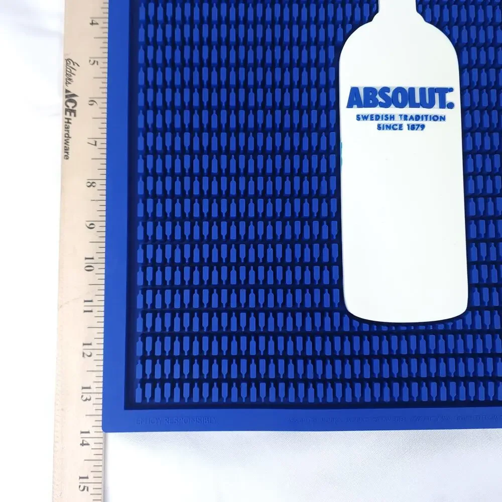 Absolut Vodka Blue Rubber Bar Mat Spill Mat Drink Rail Bottle Logo Swedish